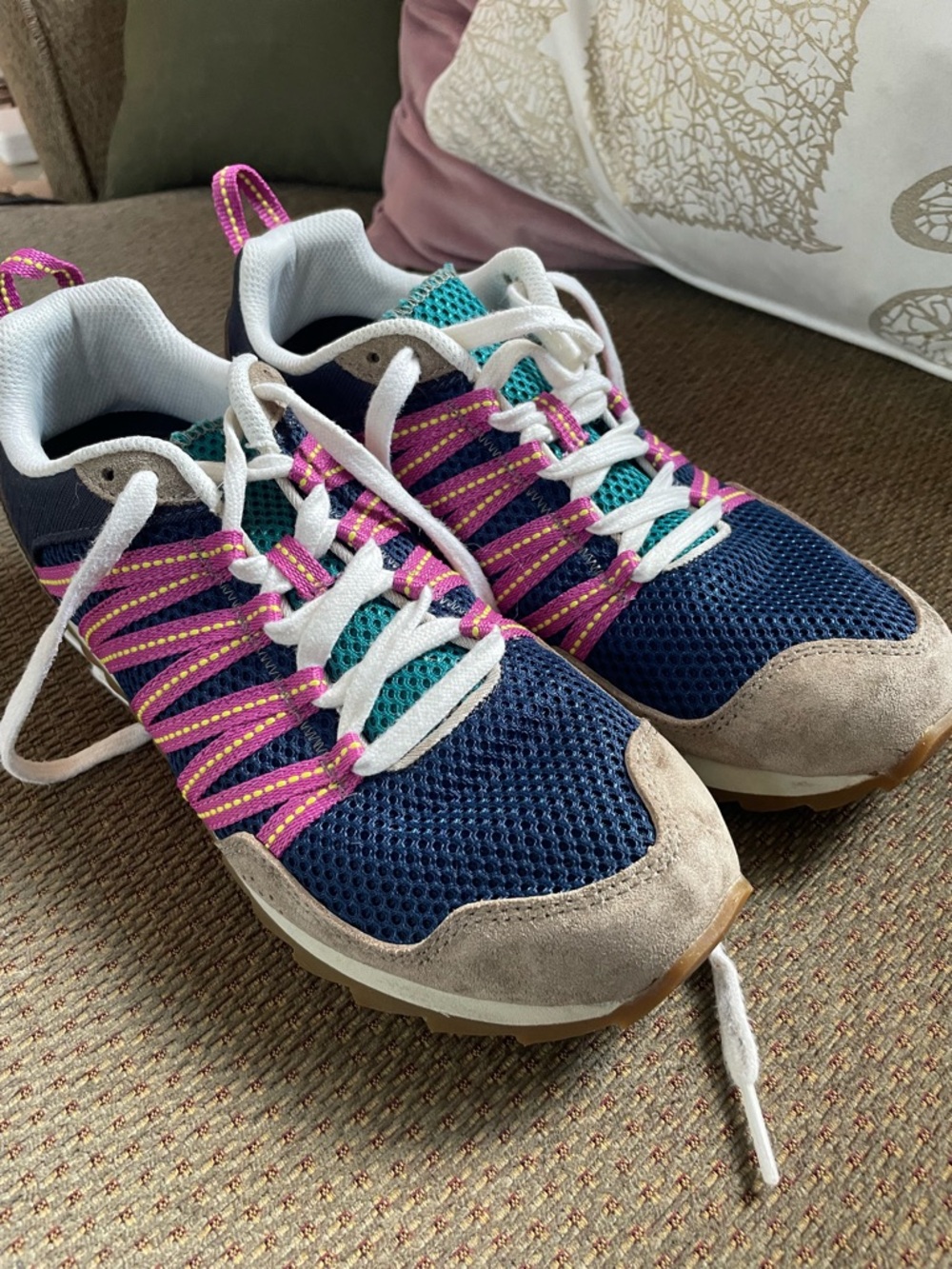 Merrell Navy Sneakers with Teal and Pink Accents